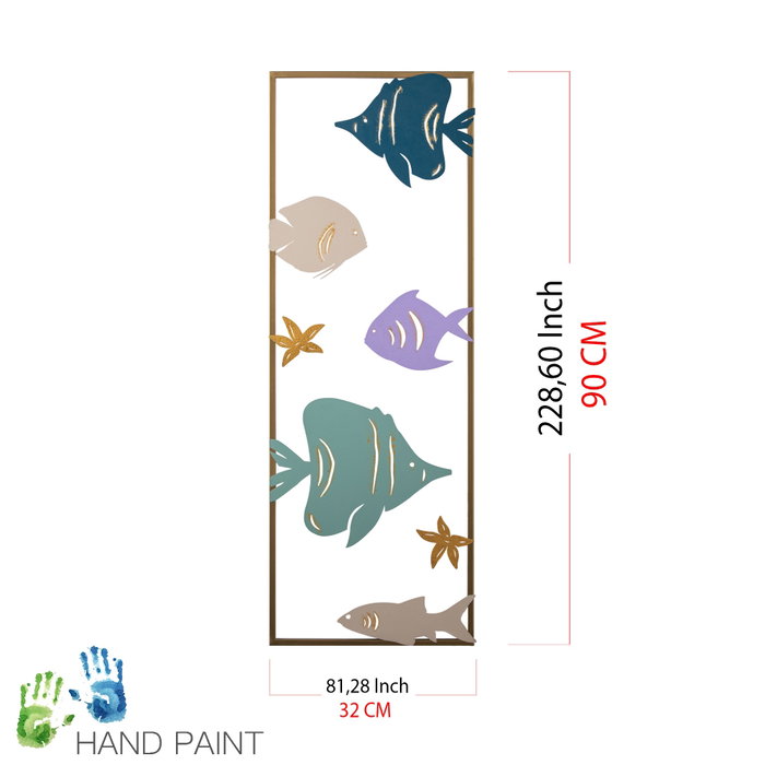 Wallity Aquarium - 2 Accesorio decorativo de metal multicolor